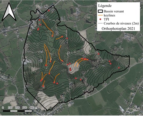 Représentation des lignes clés sélectionnées sur le bassin versant, Di Maggio L. (2023).
Analyse Lisa Di Maggio